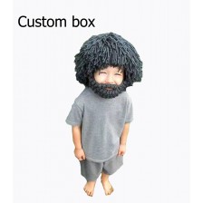 Wig Hat Beard Cap Hand-woven Mask for Children Decorated Warm